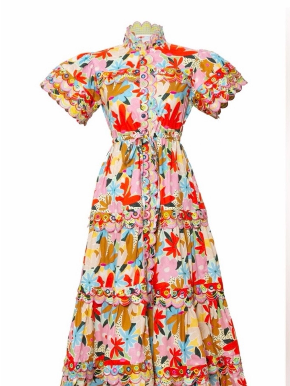 Celia B Floral Tiered Maxi Dress Large